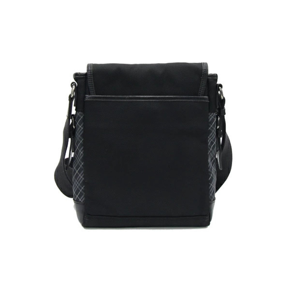 Burberry Bag Shoulder Canvas Black Crossbody Leather Check
